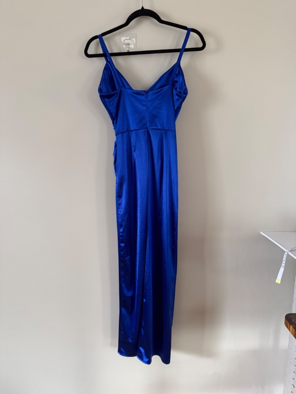 Royal Blue Dress Satin Dress Midi Dress Size M - Picture 2 of 13